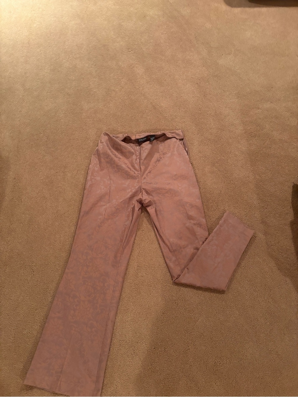 Low Rise New York & Company Champagne Jacquard Flare Pants - Picture 5 of 5